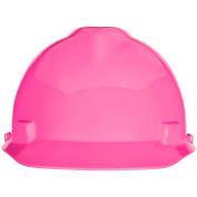 MSA V-Gard® Slotted Cap With Staz-On Suspension, Hot Pink - Pkg Qty 20