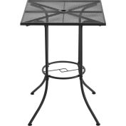 Interion 30" Square Outdoor Bar Table, Steel Mesh, Black