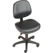 Global Industrial Armless Chair, Synthetic Leather, Black