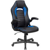 Racing/Gaming Chair, Mid Back, Synthetic Leather, Black/Blue