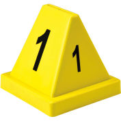 Numbered Cones, 1-20, 4-1/2"L x 4-1/2"W x 4-3/8"H, Yellow