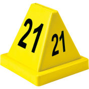 Numbered Cones, 21-40, 4-1/2"L x 4-1/2"W x 4-3/8"H, Yellow