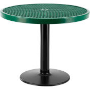 36" Round Outdoor Cafe Table with Pedestal Base, 29"H, Green