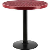 36" Round Outdoor Counter Height Table with Pedestal Base, 36"H, Red