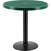 36" Round Outdoor Counter Height Table with Pedestal Base, 36"H, Green