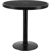 36" Round Outdoor Counter Height Table with Pedestal Base, 36"H, Black