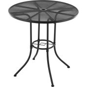 Interion 36" Round Outdoor Counter Height Table, Steel Mesh, Black