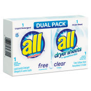 Free Clear HE Liquid Laundry Detergent/Dryer Sheet Dual Vend Pack, 100/Case