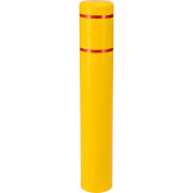 Global Industrial Reflective Bollard Sleeve, 8" Dia. x 52"H, Yellow With Red Tape