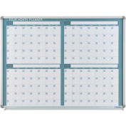 48"W x 36"H Magnetic Dry Erase Four Month Calendar Board, Steel Surface