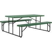 Global Industrial 6' Folding Plastic Picnic Table, Green