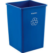 Square Recycling Trash Can, 35 Gallon, Blue
