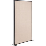 Global Industrial Freestanding Office Partition Panel, 36-1/4"W x 72"H, Tan