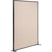 Global Industrial Freestanding Office Partition Panel, 48-1/4"W x 72"H, Tan