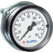 Global Industrial 2" Pressure Gauge, 100 PSI, 1/4" NPT CBM With U-Clamp, Plastic