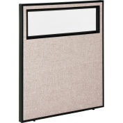 Office Partition Panel With Partial Window, 36-1/4"W x 42"H, Tan
