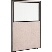 Office Partition Panel With Partial Window, 48-1/4"W x 96"H, Tan