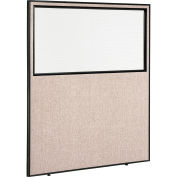 Office Partition Panel With Partial Window, 60-1/4"W x 96"H, Tan