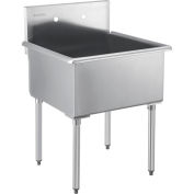 Global Industrial Stainless Steel Utility Sink, 24" x 24" x 14" Deep, Non-NSF