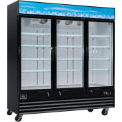 Nexel Merchandiser Freezer, 3 Glass Swing Doors, 52 Cu. Ft.