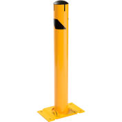 Global Industrial Steel Safety Bollard W/Chain Slots, Removable Base & Cap, 36"H x 4-1/2"D