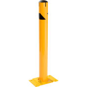 Global Industrial Steel Safety Bollard W/Chain Slots, Removable Base & Cap, 4.5''D x 42''H