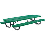 Global Industrial 8' Rectangular Kids Picnic Table, Perforated Metal, Green