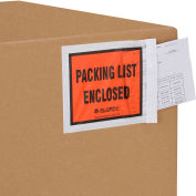 Global Industrial Full Face Envelopes, "Packing List Enclosed", 5-1/2"Wx4-1/2"L, Orange,500/Pk