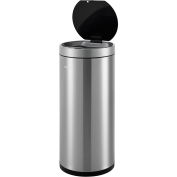 Round Motion Sensor Trash Can, 9-1/4 Gallon, Brushed Stainless Steel