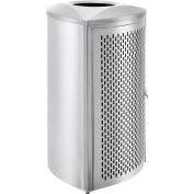 Triangular Trash Can, 18-1/2 Gallon, Brushed Stainless Steel