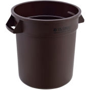 Global Industrial Plastic Trash Can, 10 Gallon, Brown