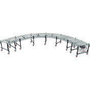 Global Industrial Powered Flexible Roller Conveyor, 9'L, 19'L, 24"W Steel Rollers