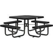 Global Industrial 46" Octagonal Picnic Table, Expanded Metal, Black