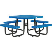 Global Industrial 46" Octagonal Picnic Table, Expanded Metal, Blue