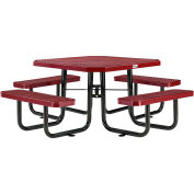 Global Industrial 46" Octagonal Picnic Table, Expanded Metal, Red