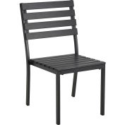 Global Industrial Stackable Outdoor Dining Armless Chair, Black, 4 Pack