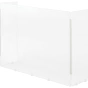 Tri-Fold Acrylic Desk Shield, 40"W x 11"D x 30"H, Clear