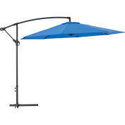Global Industrial Cantilever Umbrella w/ Crank, Tilt & Cross Brace, Olefin Fabric, 10'W, Blue