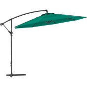 Global Industrial Cantilever Umbrella w/ Crank, Tilt & Cross Brace, Olefin Fabric, 10'W, Green
