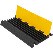 Global Industrial 5-Channel Heavy-Duty Cable Protector, 32,600 lbs. Cap., Black & Yellow