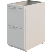 Interion Modular Partition 2 Drawer Pedestal, Gray