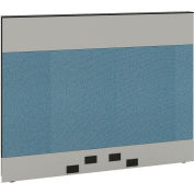 Modular Partition Base Panel with Baseline Raceway Power, 48"W x 38"H, Blue