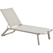 Global Industrial Outdoor Sling Chaise Lounge Chair, Khaki Sling, Tan Frame - Pkg Qty 4