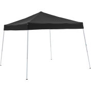 Global Industrial Portable Pop-Up Canopy, Slant-Leg, 10'L x 10'W x 8'11"H, Black