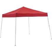 Global Industrial Portable Pop-Up Canopy, Slant-Leg, 10'L x 10'W x 8'11"H, Red