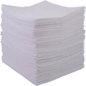 Global Industrial Oil Only Sorbent Pads, Lightweight, 15"W x 18"L, White, 200/Pack