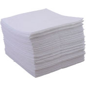 Global Industrial Oil Only Sorbent Pads, Heavyweight, 15"W x 18"L, White, 100/Pack