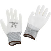 Global Industrial Flat Polyurethane Coated Gloves, Large, White - Pkg Qty 12