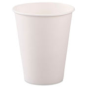 Single-Sided Poly Paper Hot Cups, 8 oz, White, 50/Bag, 20 Bags/Carton