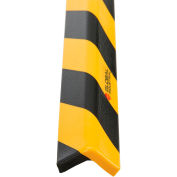 Global Industrial 90-Degree Flat Corner Bumper Guard, Type H, Black/Yellow, 39-3/8"L
